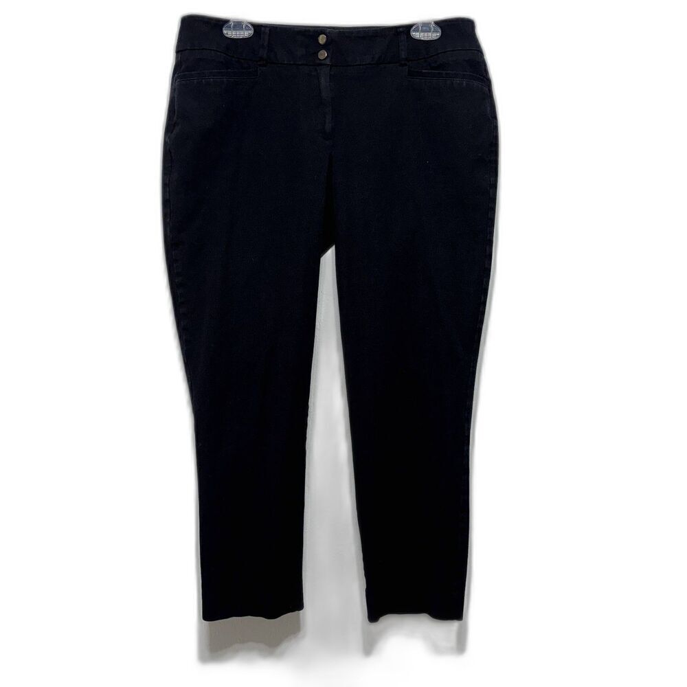 Apt. 9 Torie Pants Pull On Stretch Trouser Legging Crop Black Womens sz 12